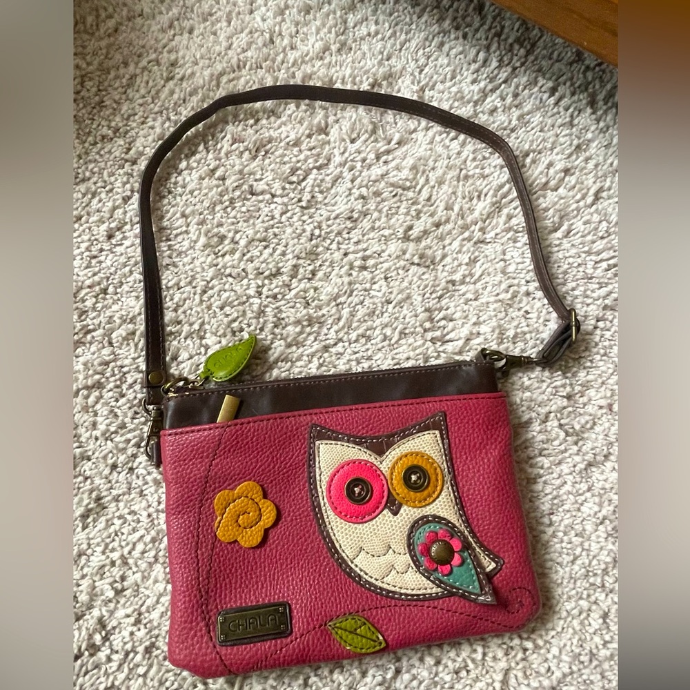 Chala Pink Owl Crossbody Bag